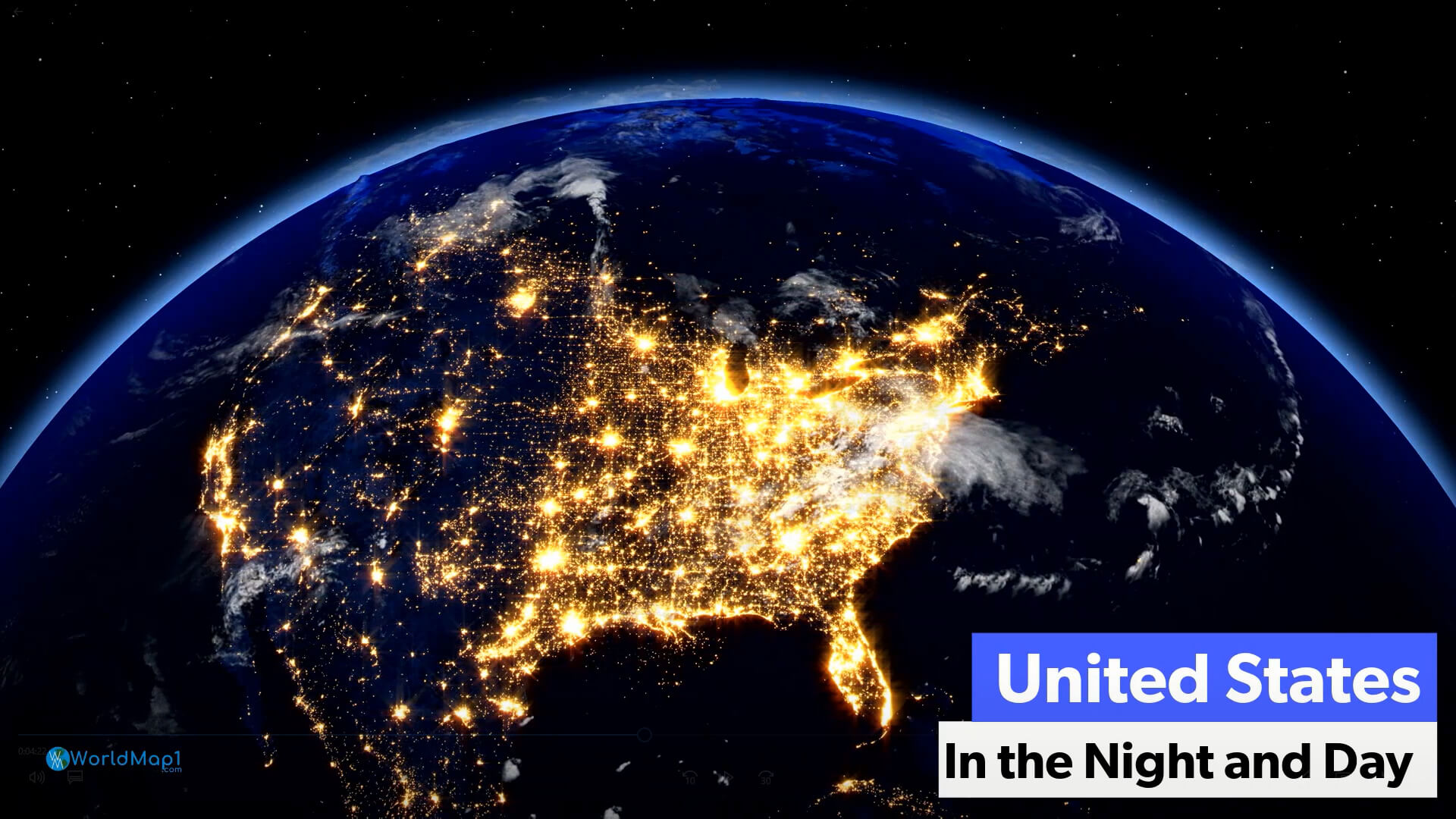 United States in the Night from Space
